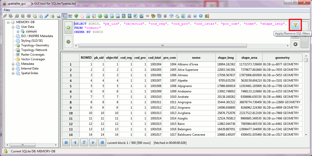 Table Edit - start