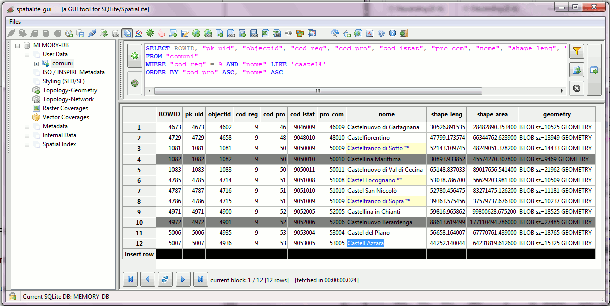 Table Edit - start